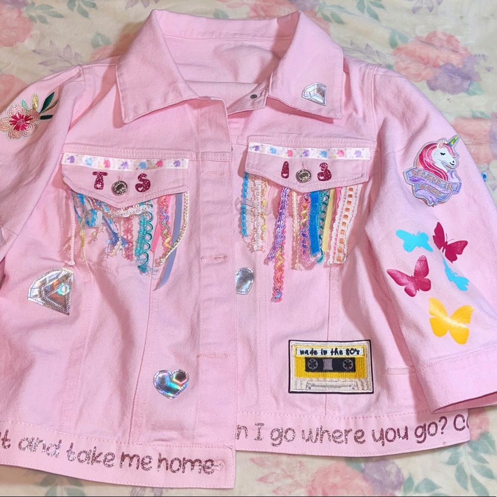 Custom Taylor Swift Pink Lover Jean Jacket
